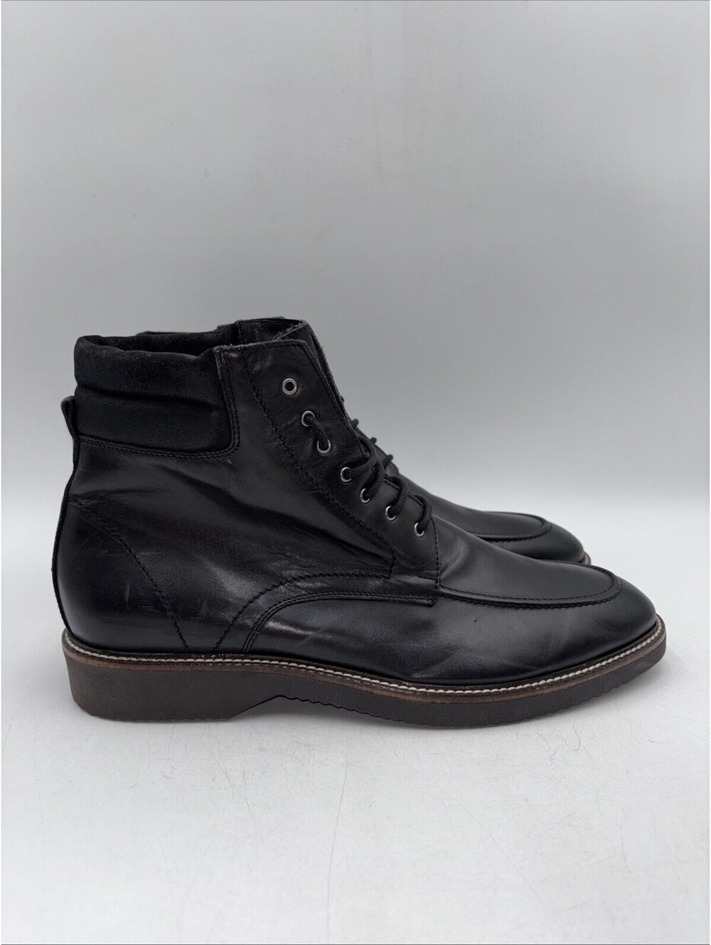 Bruno Magli SLIGO Black Leather Lace Up Round Toe Ankle Boots Men's Size 13